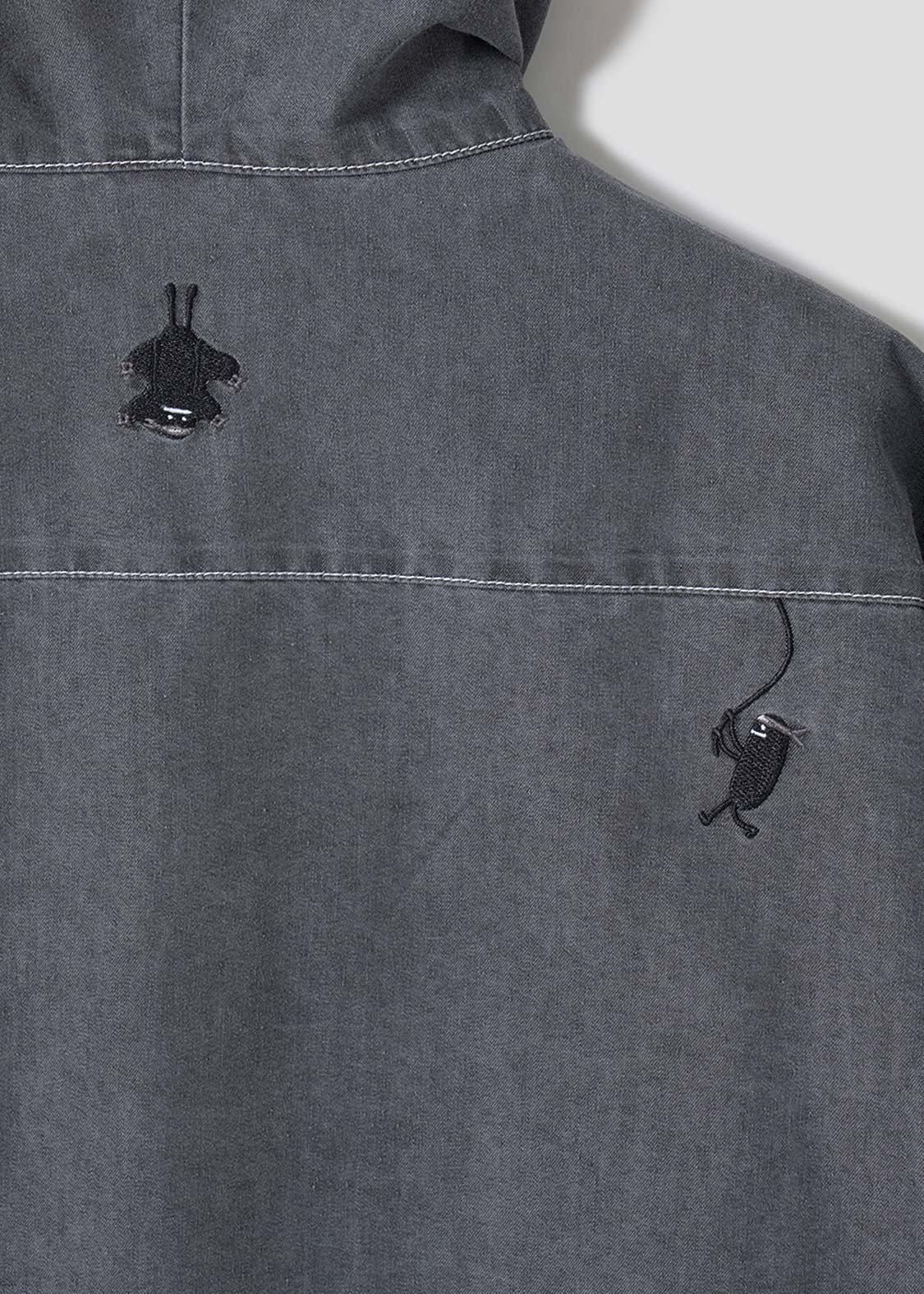 Beautiful Shadow Shinobi | Denim Big Hooded Shirt - Image 5