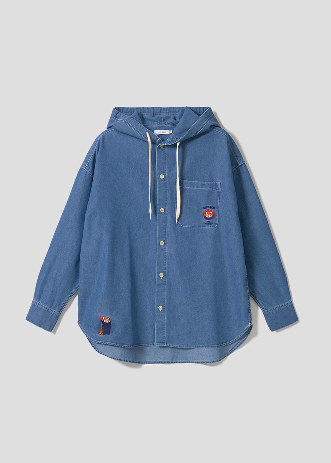 Ikaku Noringo | Denim Big Hooded Shirt