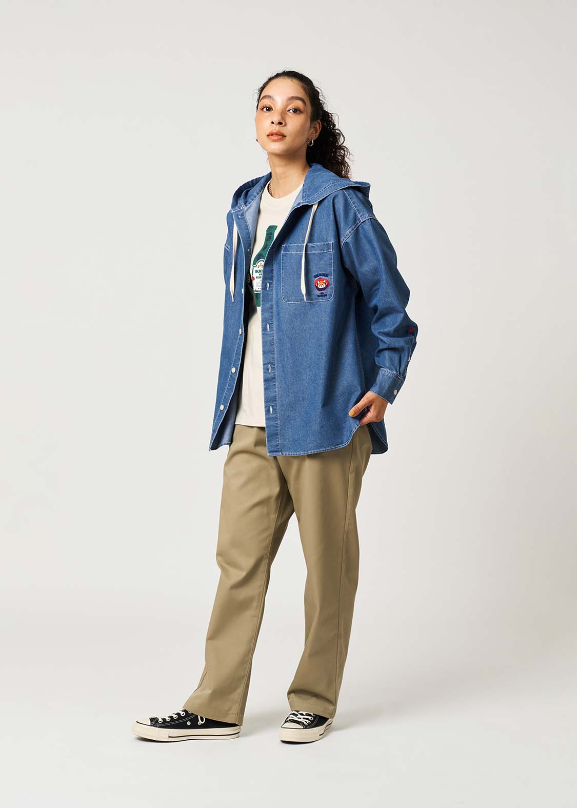 Ikaku Noringo | Denim Big Hooded Shirt - Image 10