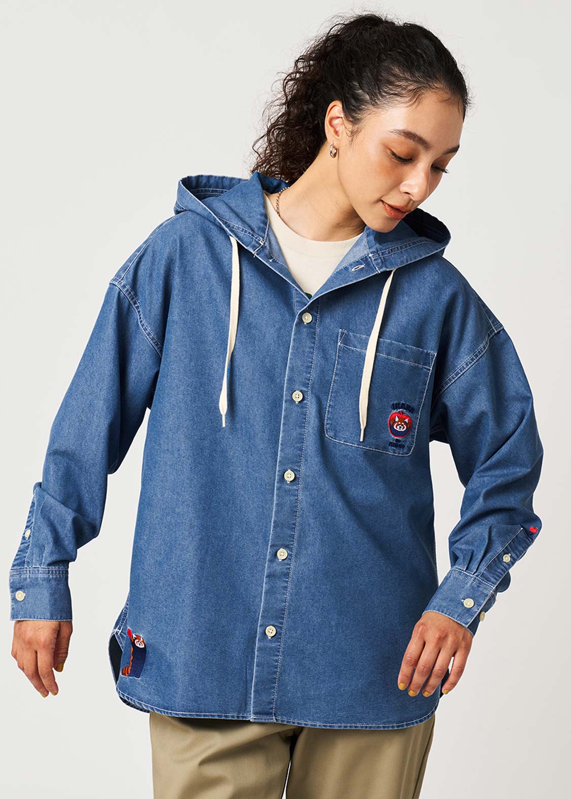 Ikaku Noringo | Denim Big Hooded Shirt - Image 6