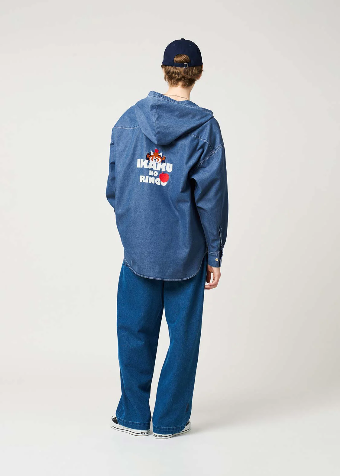 Ikaku Noringo | Denim Big Hooded Shirt - Image 8