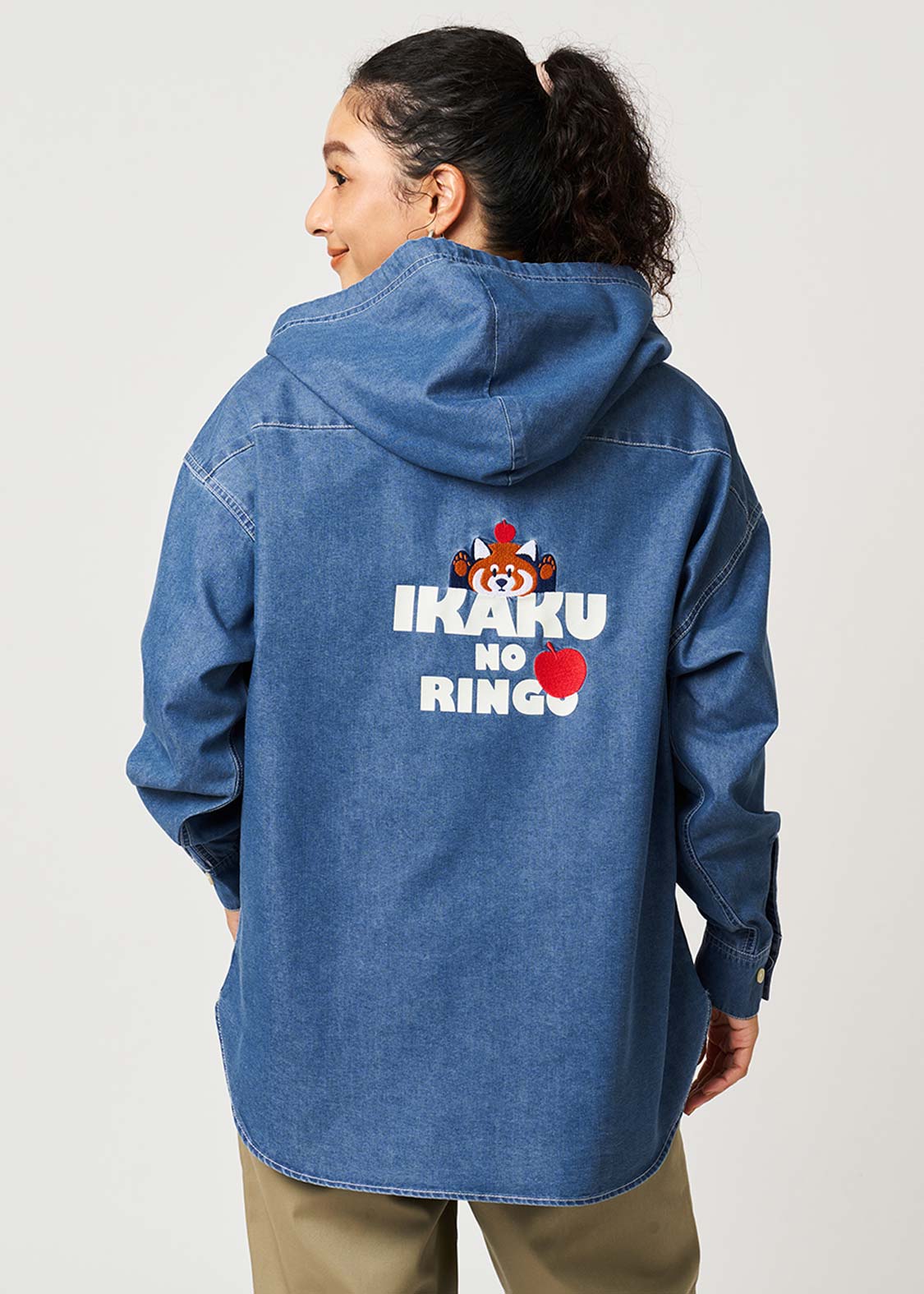 Ikaku Noringo | Denim Big Hooded Shirt - Image 9