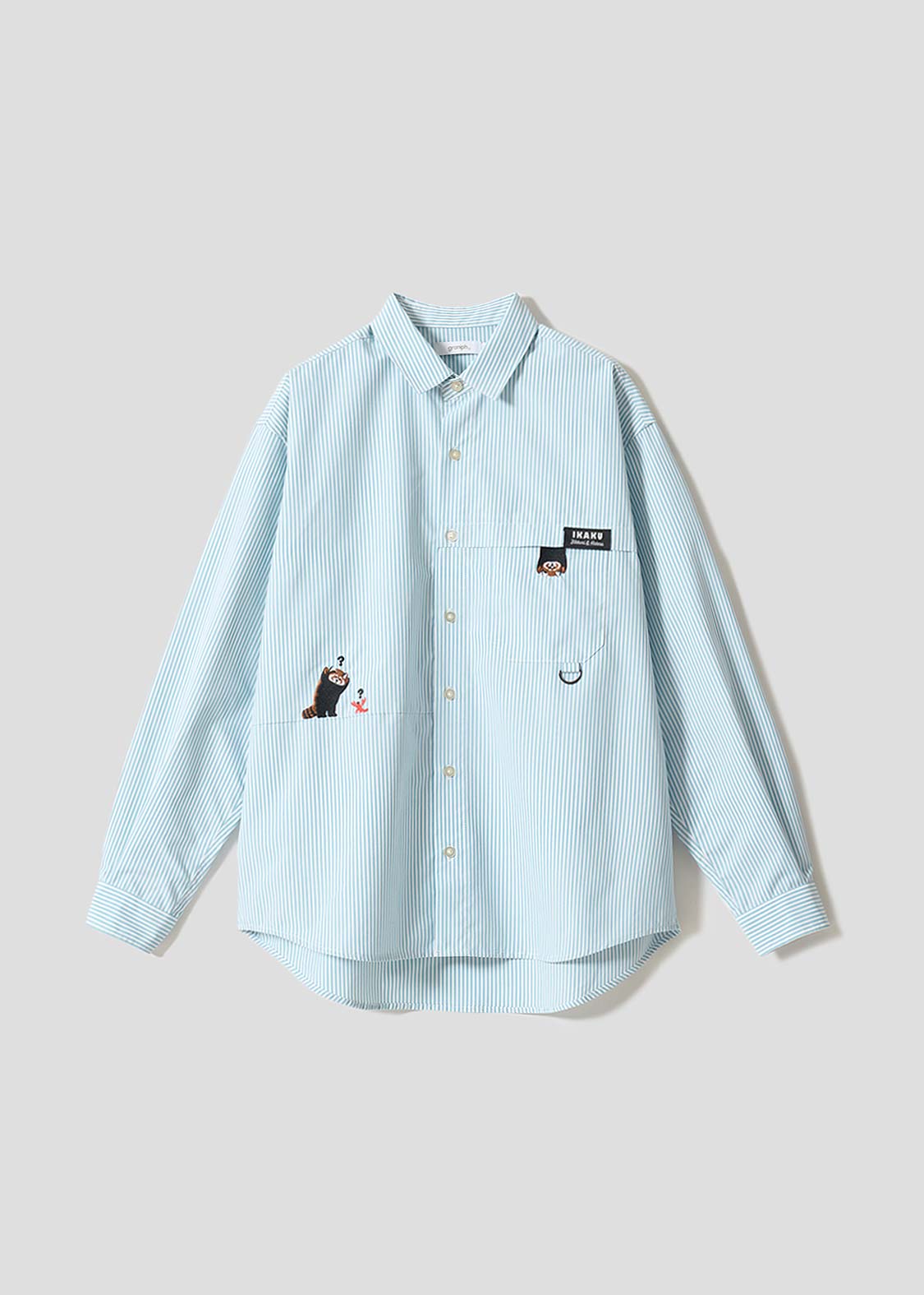 Ikaku Bikkuri Hatena | Loose-Fitting Shirt With Contrasting Stripes