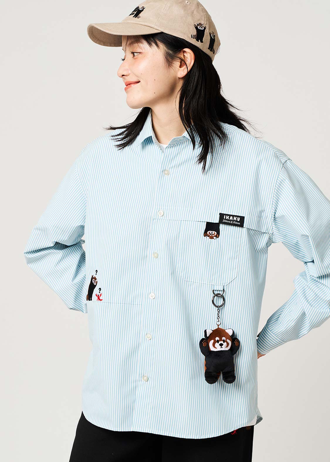 Ikaku Bikkuri Hatena | Loose-Fitting Shirt With Contrasting Stripes - Image 6