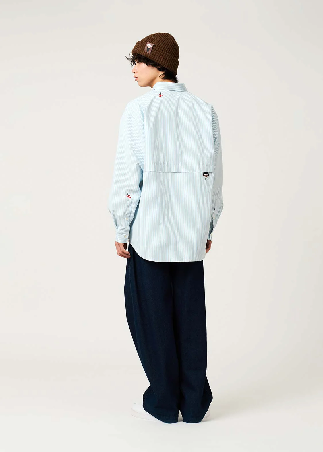 Ikaku Bikkuri Hatena | Loose-Fitting Shirt With Contrasting Stripes - Image 8