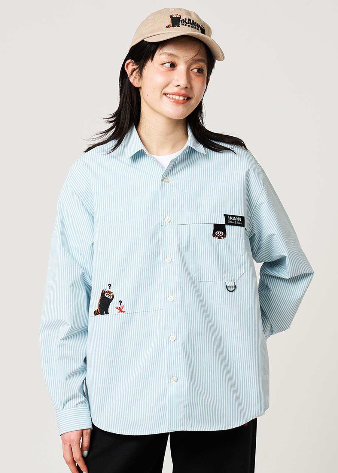 Ikaku Bikkuri Hatena | Loose-Fitting Shirt With Contrasting Stripes - Image 9
