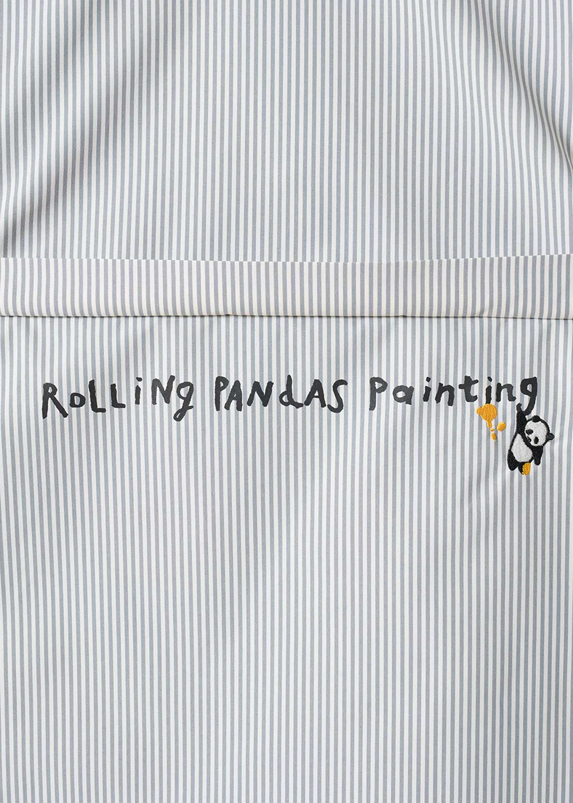 Rolling Pandas Painting | Loose-Fitting Shirt With Contrasting Stripes - Image 4