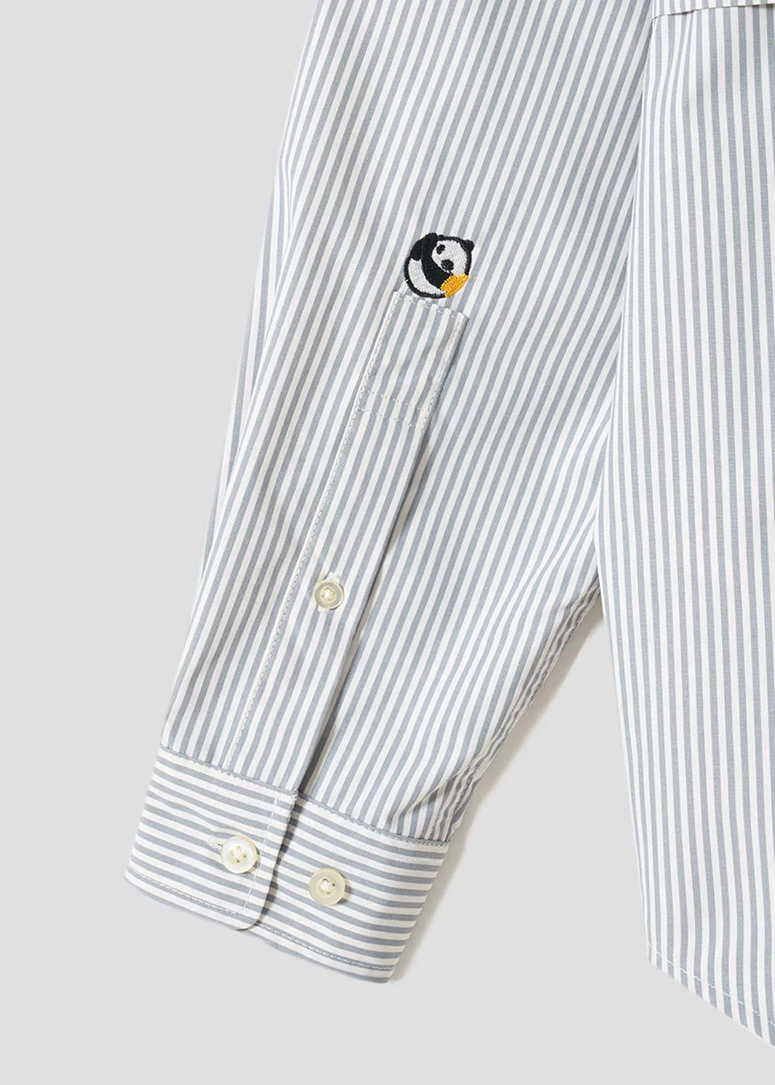 Rolling Pandas Painting | Loose-Fitting Shirt With Contrasting Stripes - Image 5