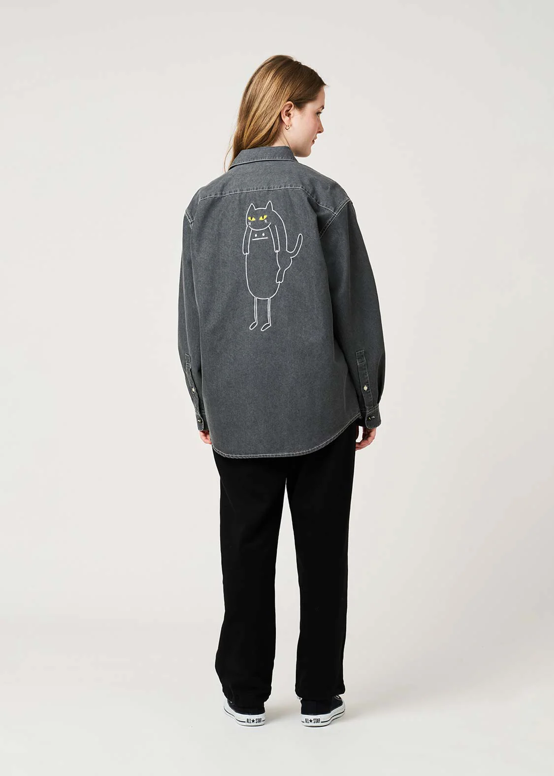 Neko Kaburi Beautiful Shadow | Loose Denim Shirt - Image 10