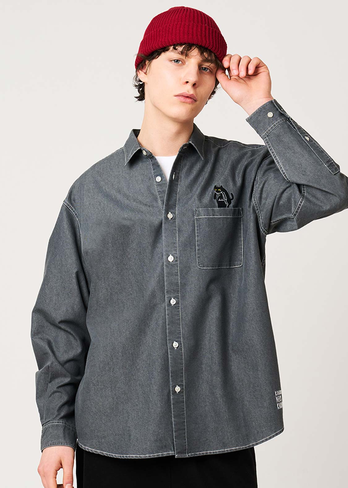Neko Kaburi Beautiful Shadow | Loose Denim Shirt - Image 6