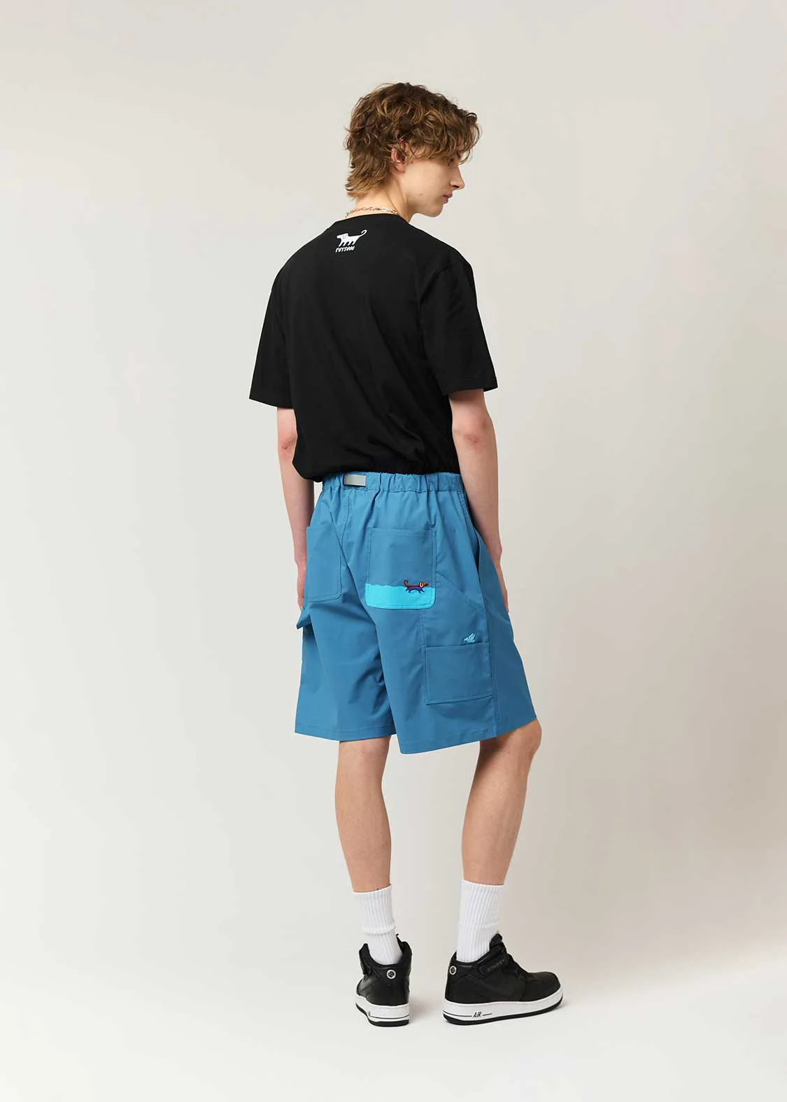 Nagasugiru Inu Playing With Waves | Water-Repellent Painter Shorts - Image 8