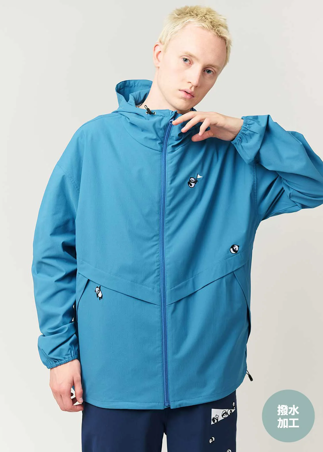 Rolling Pandas Symbolic | Water-Repellent Zip Hoodie - Image 7