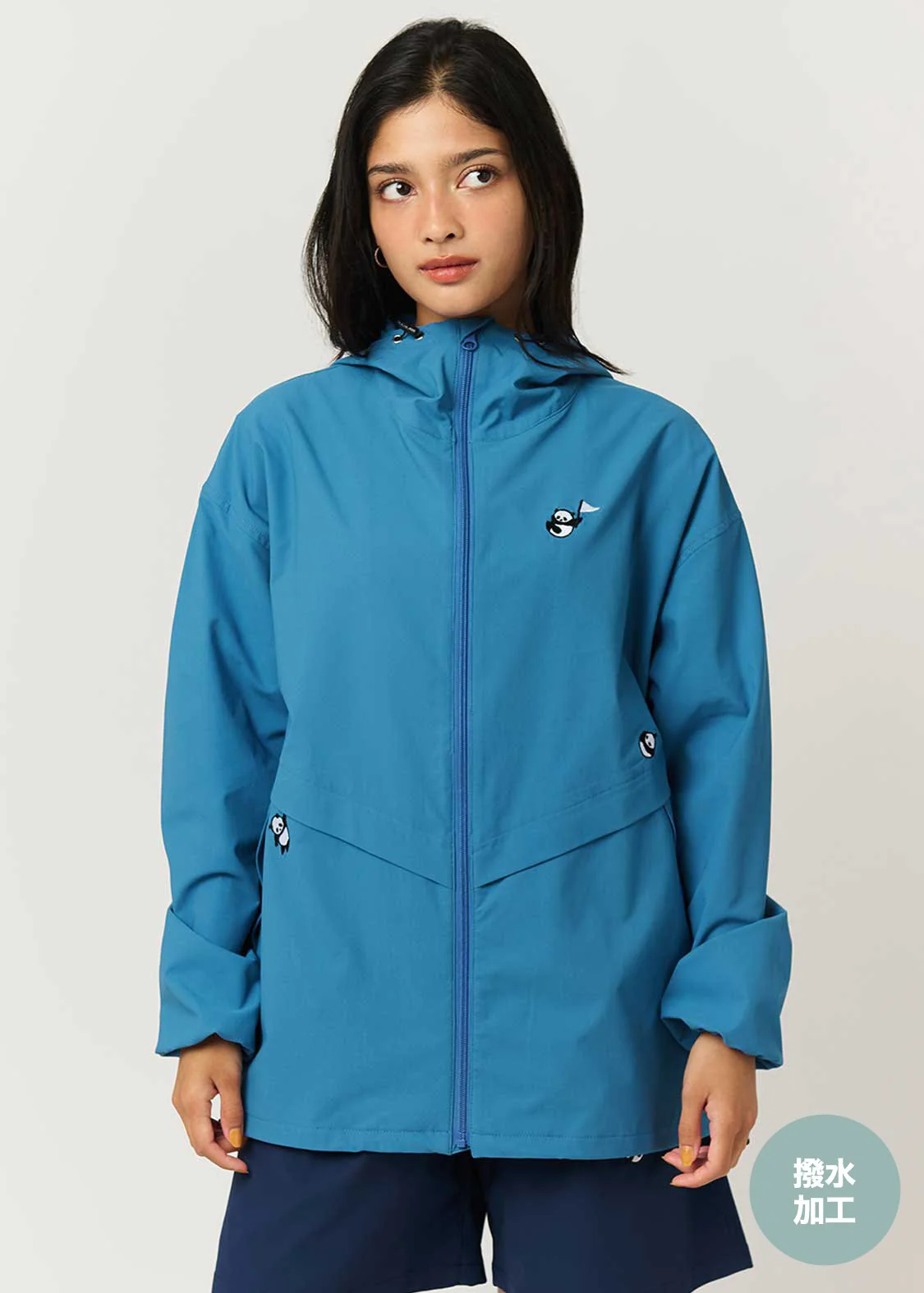 Rolling Pandas Symbolic | Water-Repellent Zip Hoodie - Image 9