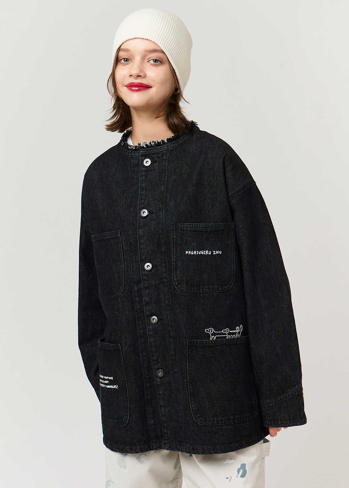 Nagasugiru Inu Friends From Another World | Denim Coverall - Image 9