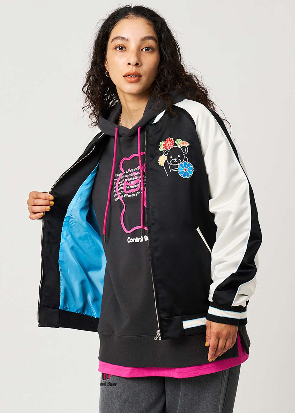 Japanese Flower Control Bear | Sukajan Jacket - Image 6