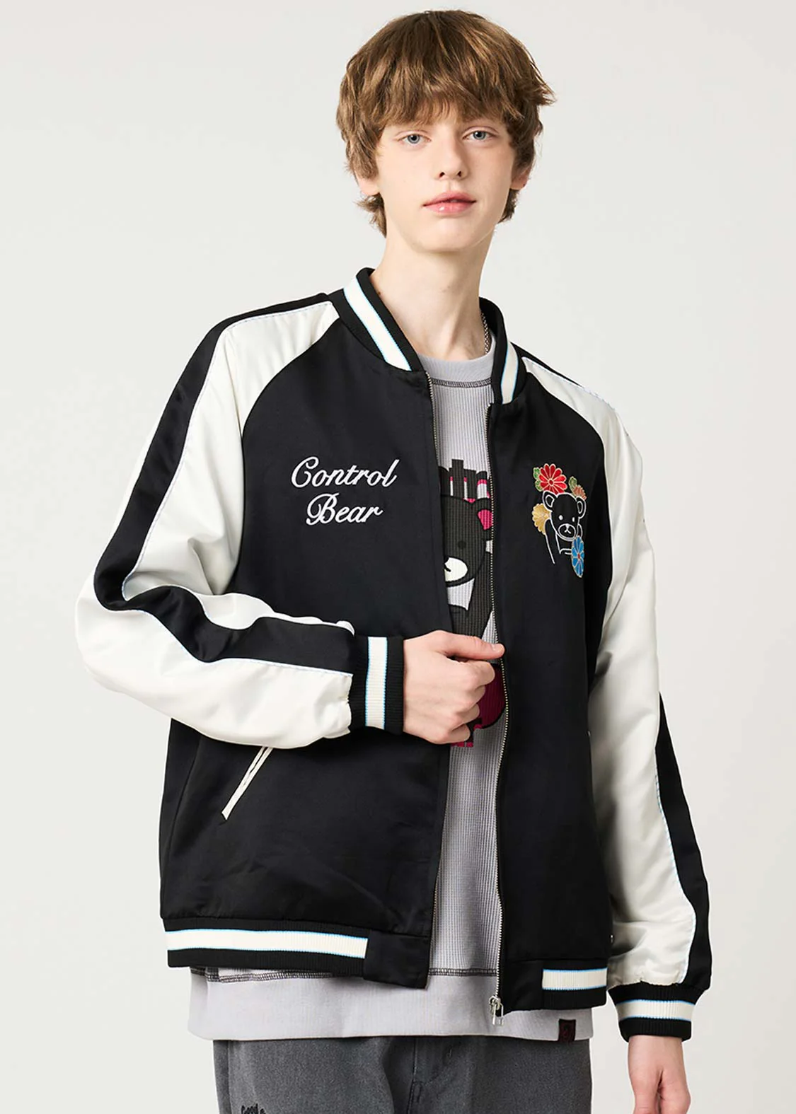 Japanese Flower Control Bear | Sukajan Jacket - Image 7
