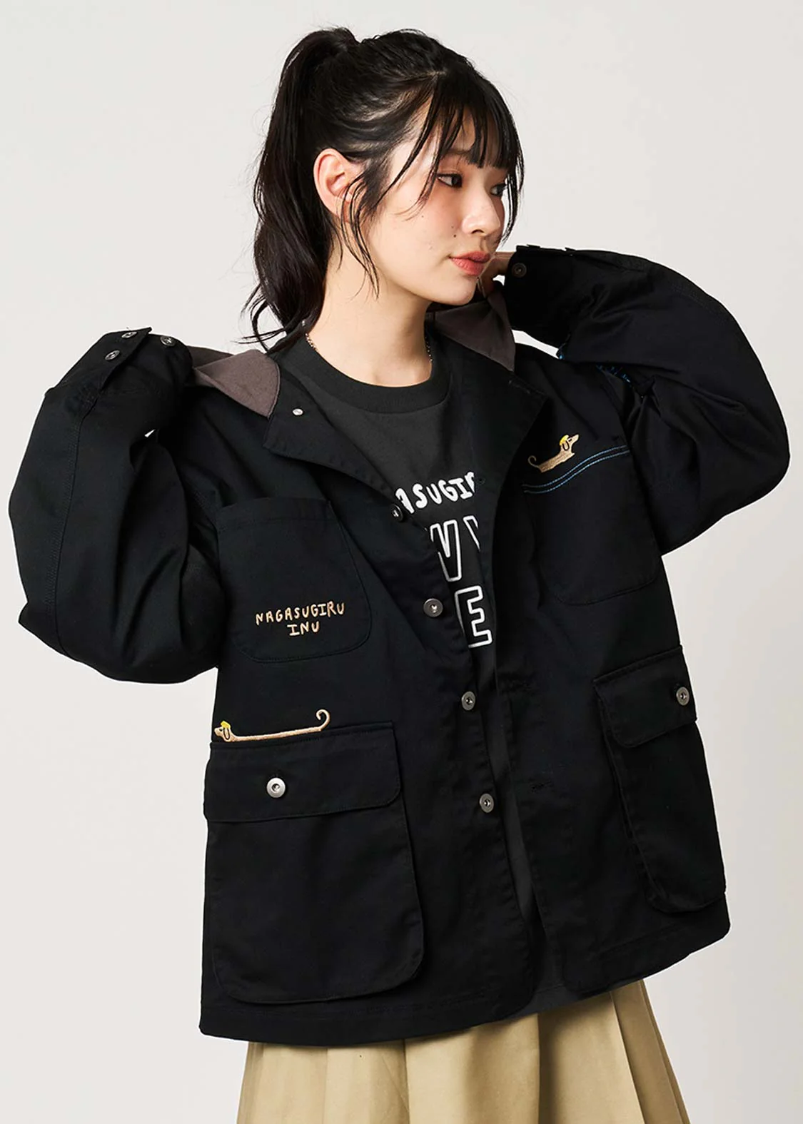 Nagasugiru Inu New York Time | Hooded Coverall - Image 6