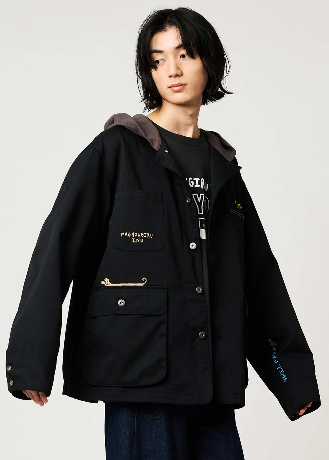 Nagasugiru Inu New York Time | Hooded Coverall - Image 7