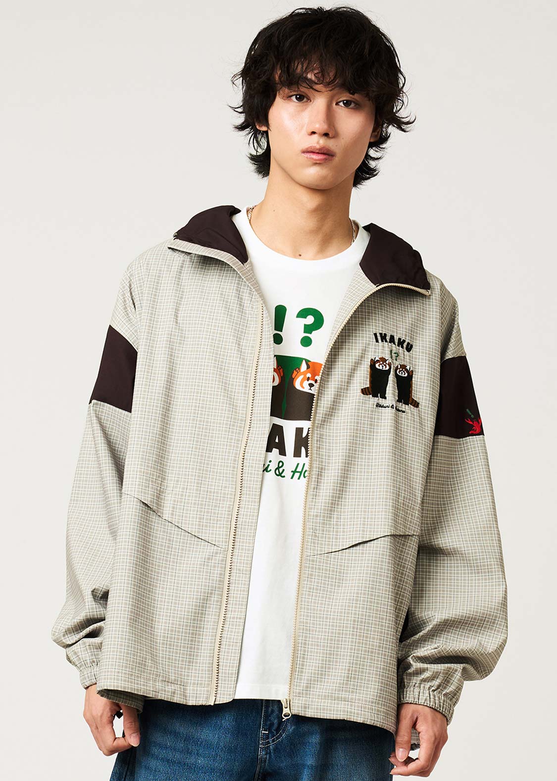 Ikaku Bikkuri Hatena | Check Hooded Blouson - Image 7