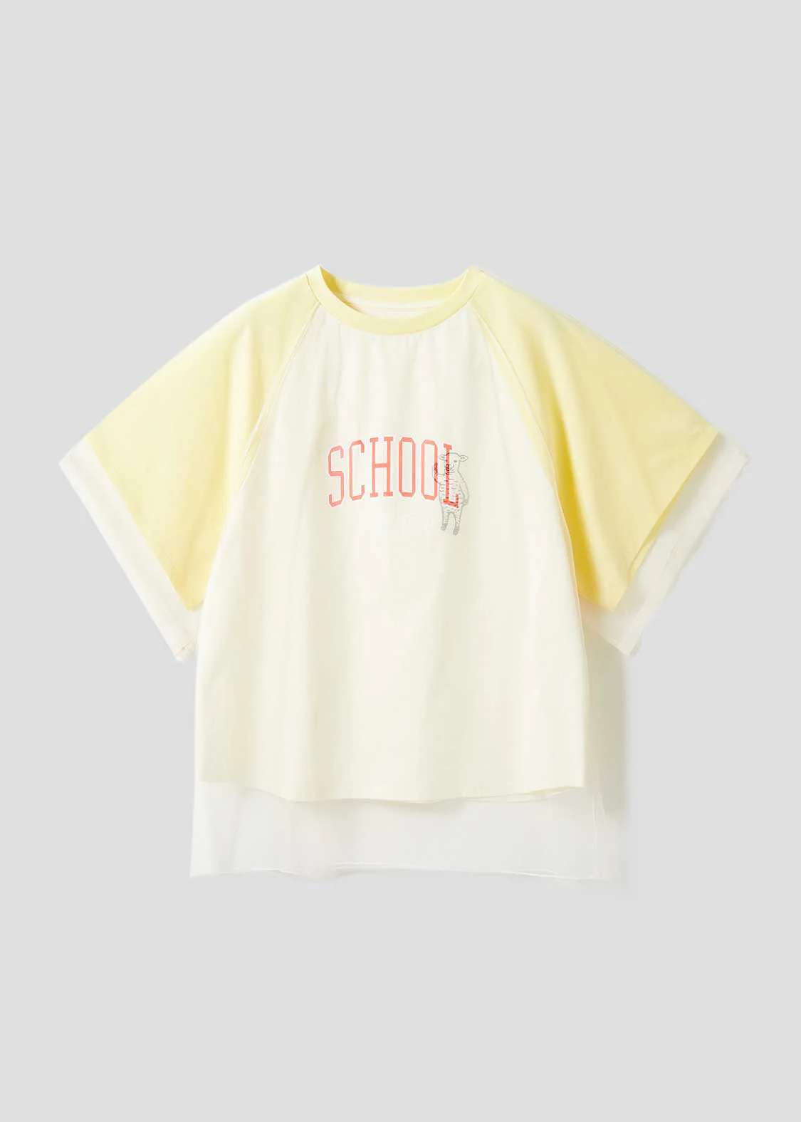 Sheer Layered Raglan Sleeve Tee (School of Chop)