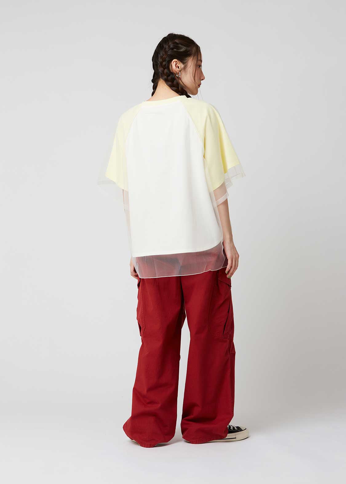Sheer Layered Raglan Sleeve Tee (School of Chop) - Image 2