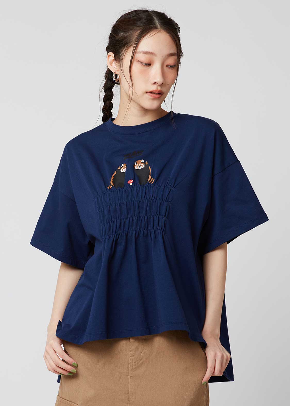Shirring Short Sleeve Tee (Ikaku Nanikore) - Image 10