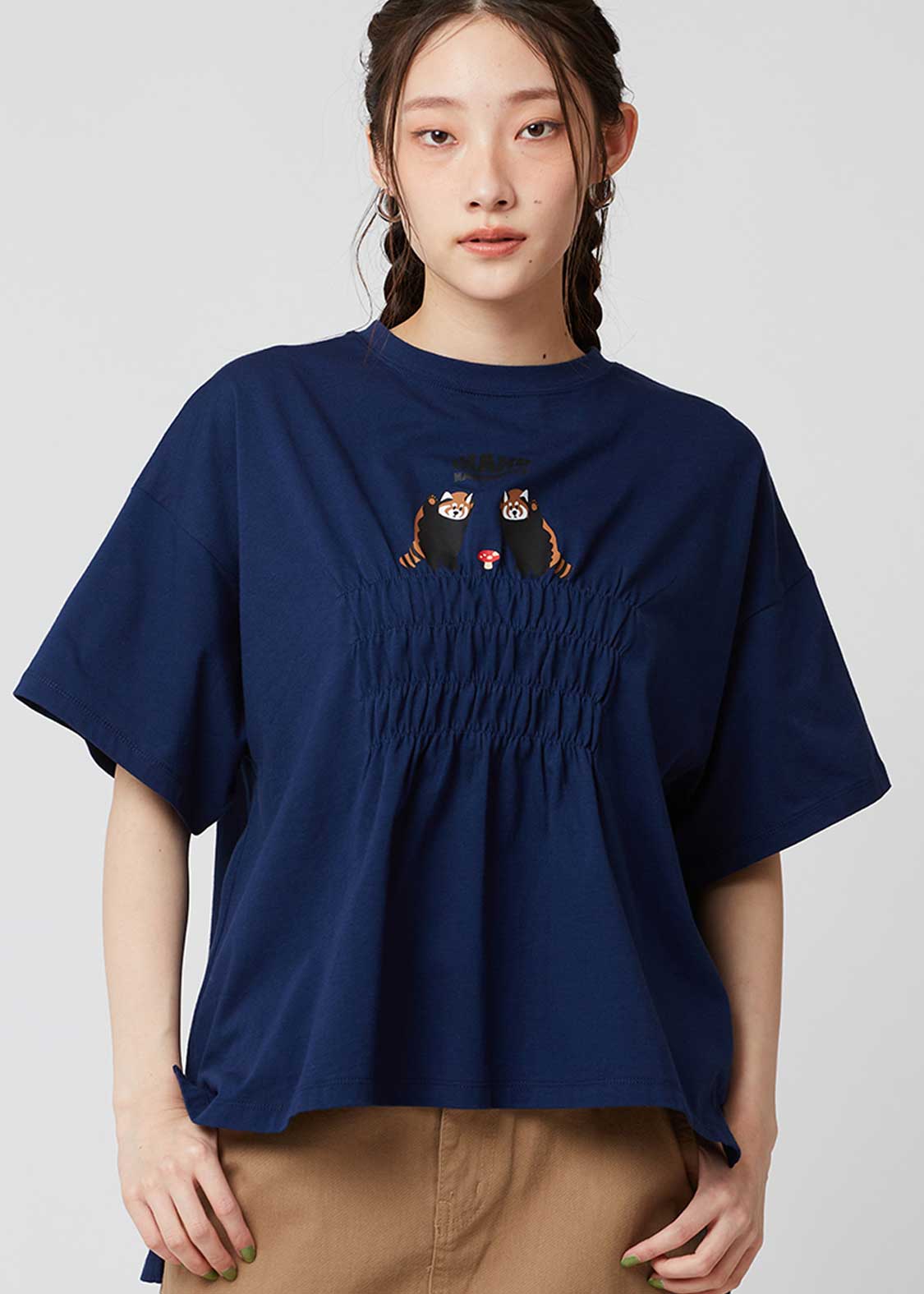 Shirring Short Sleeve Tee (Ikaku Nanikore) - Image 7