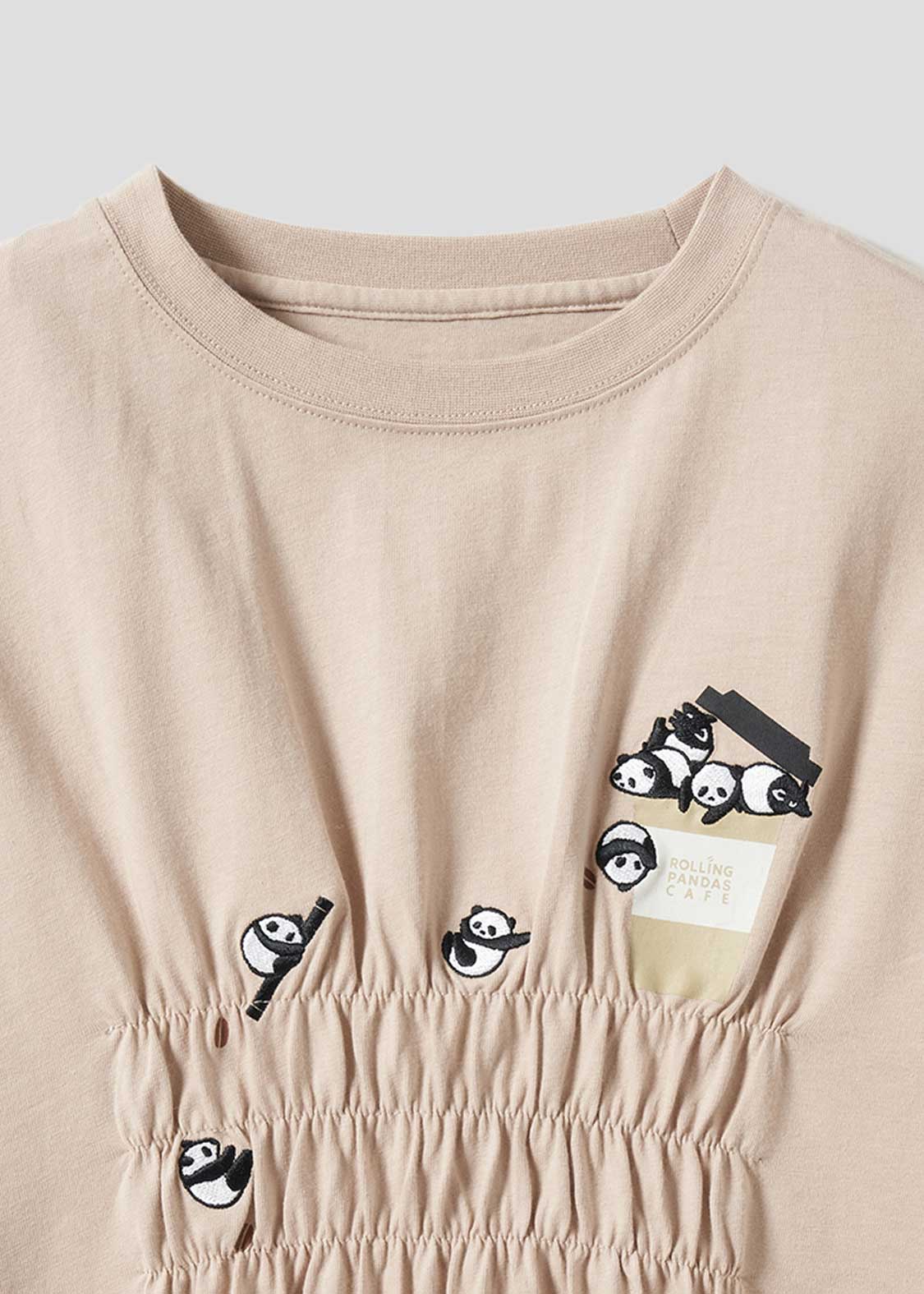 Shirring Short Sleeve Tee (Rolling Pandas Cafe) - Image 4