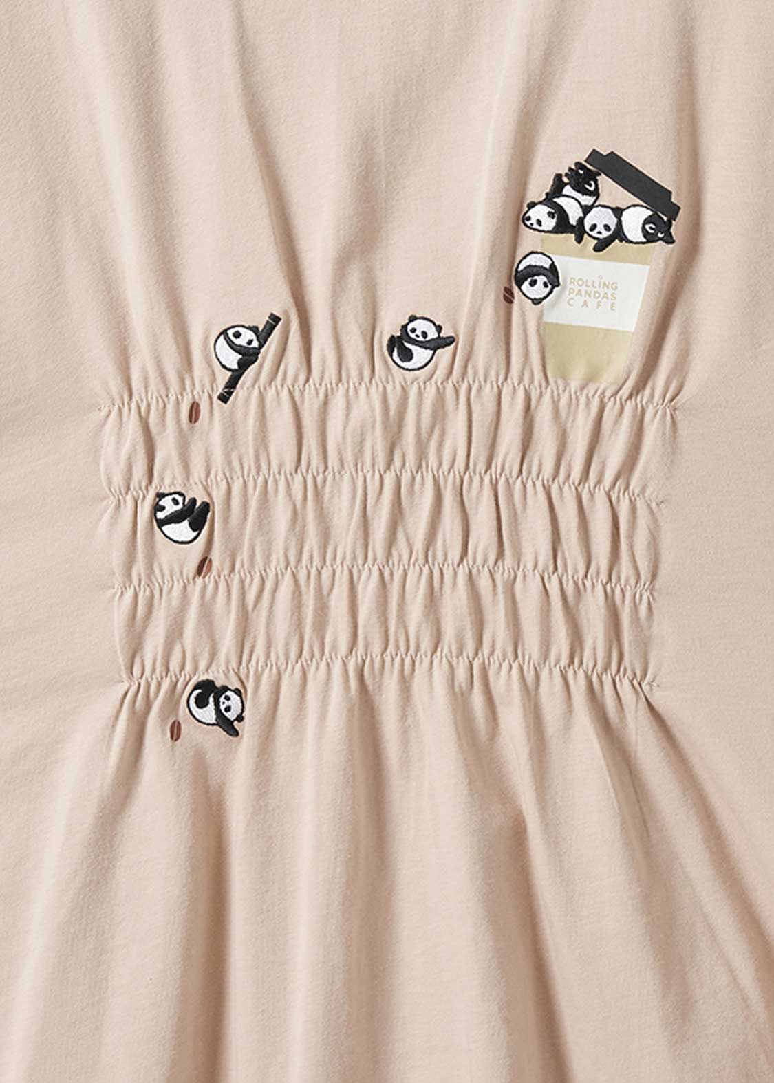 Shirring Short Sleeve Tee (Rolling Pandas Cafe) - Image 5