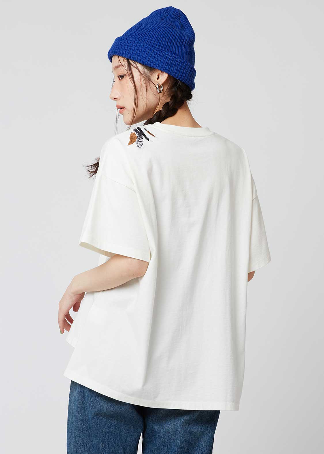 Shirring Short Sleeve Tee (THE FOUR CATS Face) - Image 8