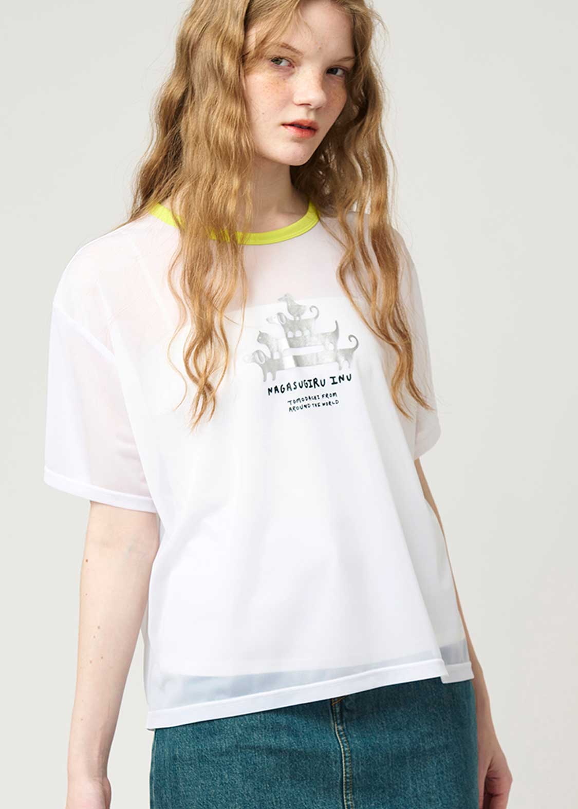 Half Sleeve Sheer Tee (Nagasugiru Inu Tomodachi from Another World) - Image 6