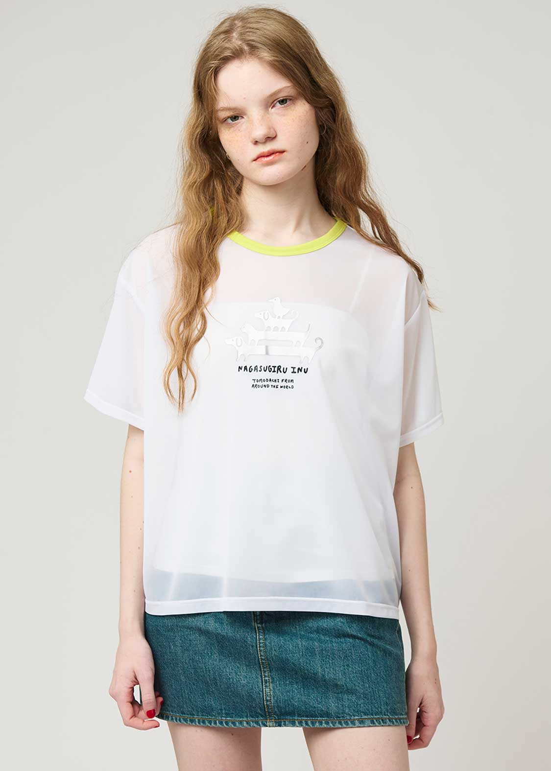 Half Sleeve Sheer Tee (Nagasugiru Inu Tomodachi from Another World) - Image 9