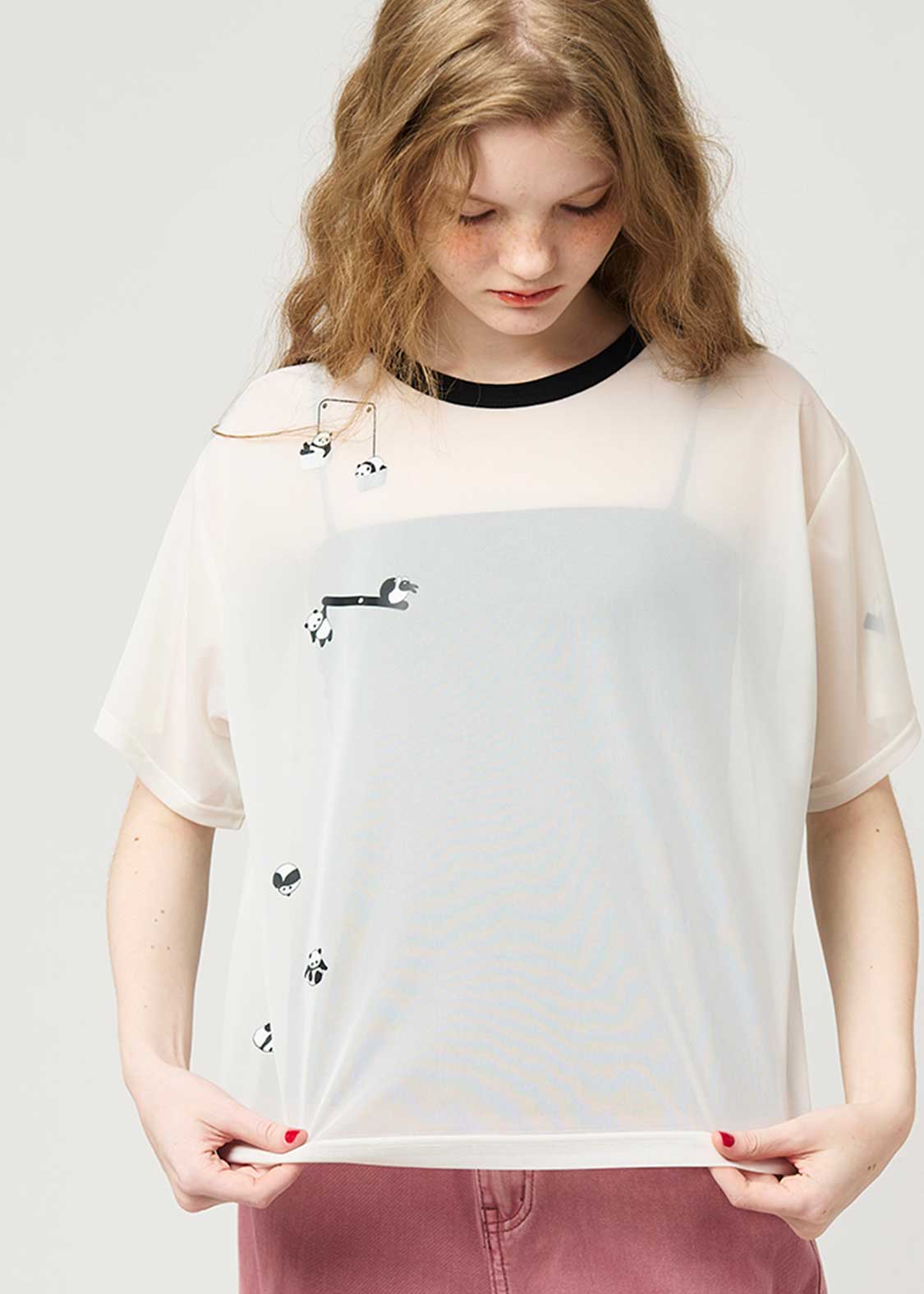 Half Sleeve Sheer Tee (Rolling Pandas Factory) - Image 6