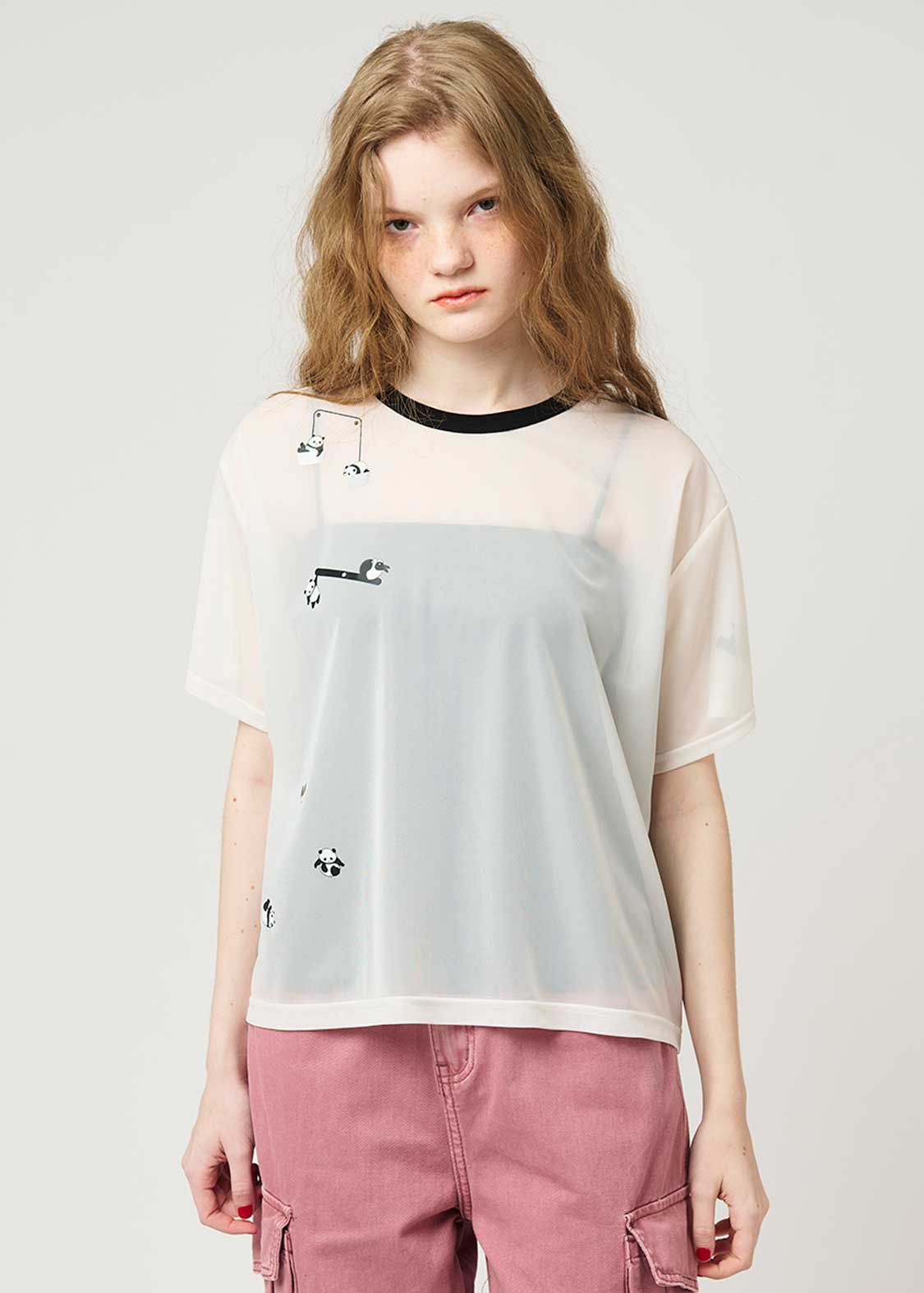 Half Sleeve Sheer Tee (Rolling Pandas Factory) - Image 9