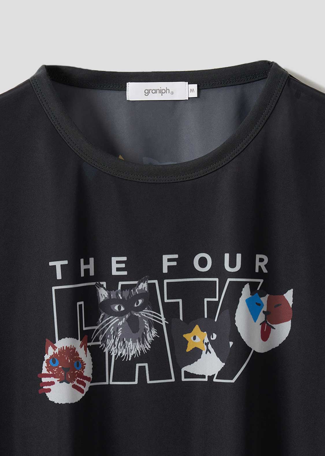 The Four Cats Face | Sheer Trim T-Shirt - Image 3
