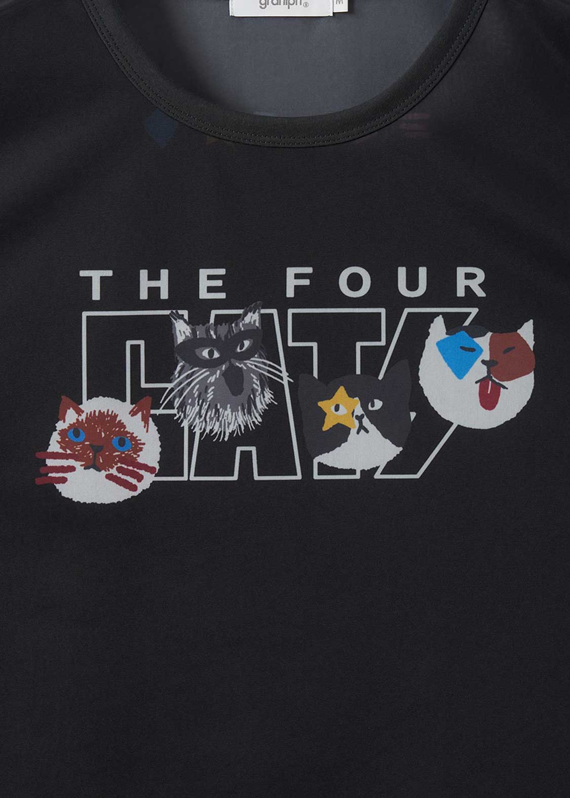 The Four Cats Face | Sheer Trim T-Shirt - Image 4