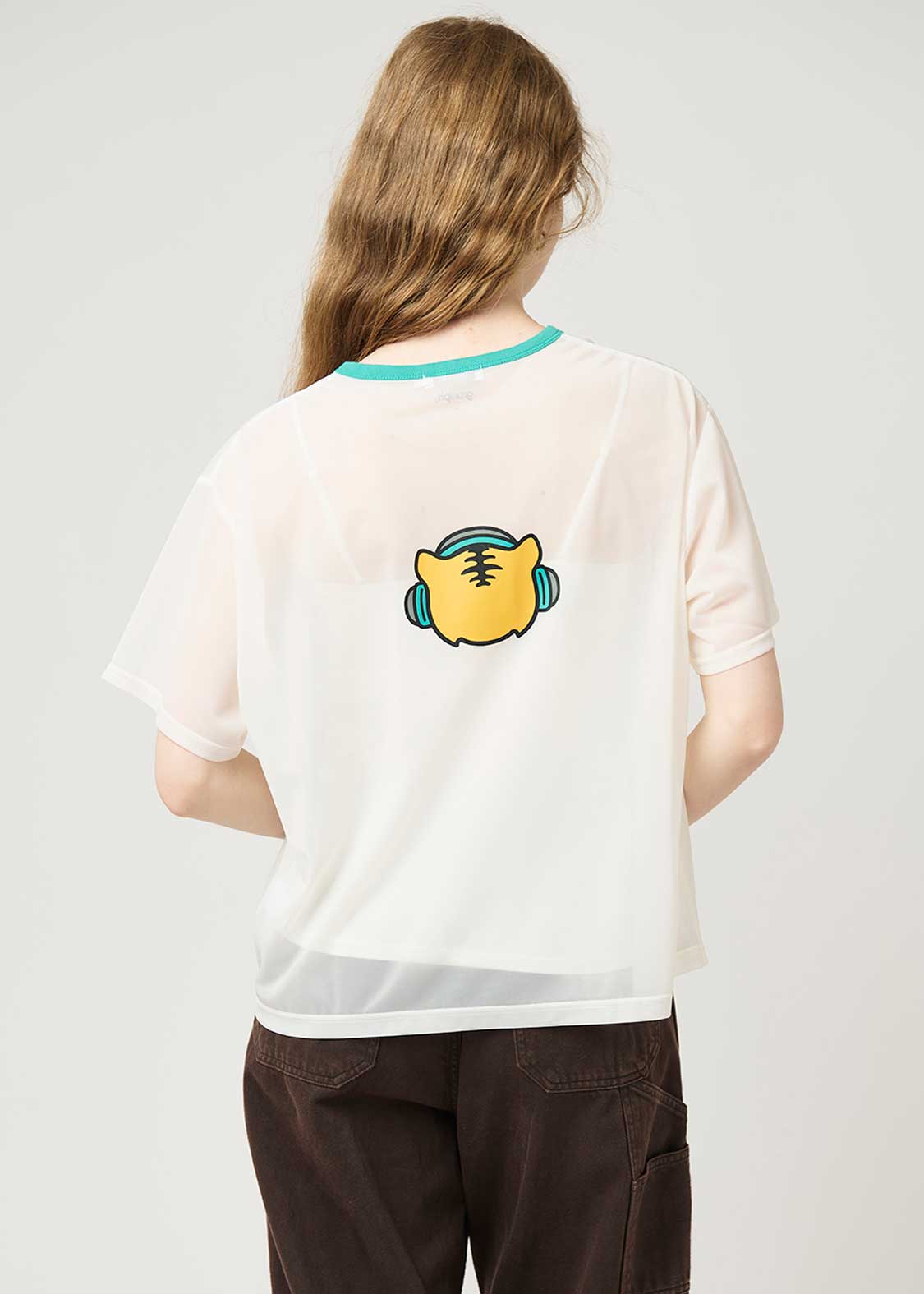 Half Sleeve Sheer Tee (Awesome Tiger Rock Calm) - Image 7