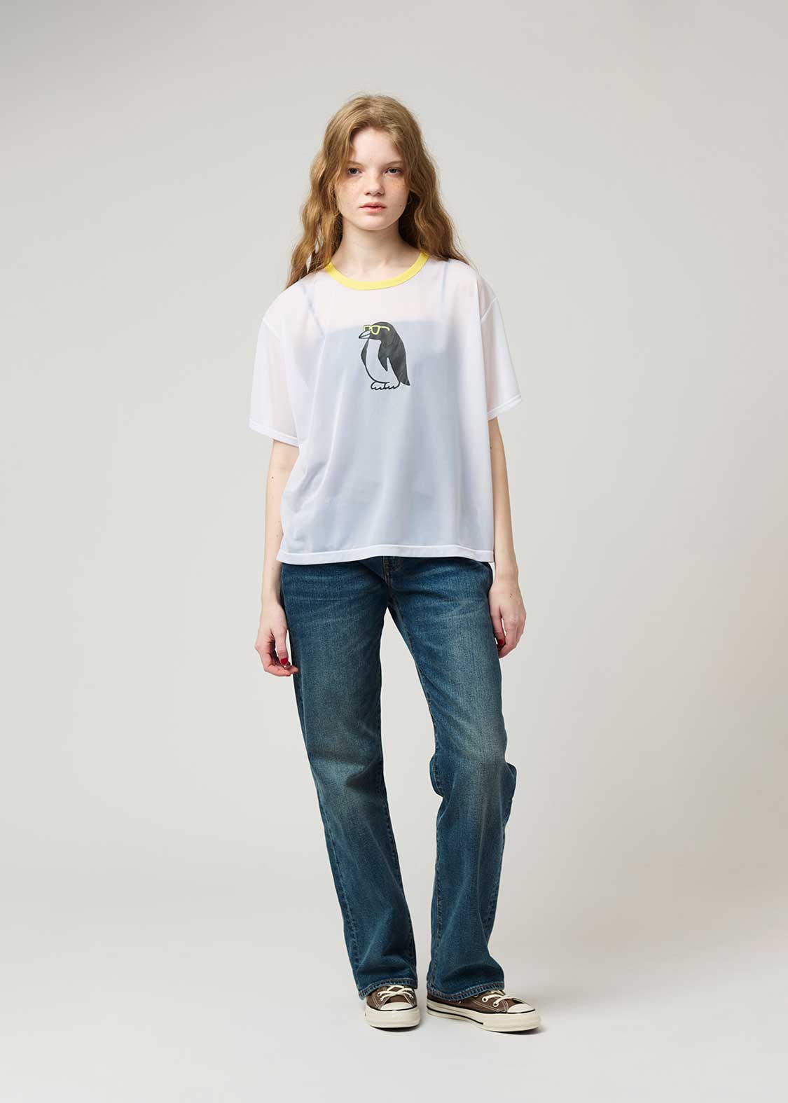Half Sleeve Sheer Tee (City boy Penguin) - Image 8