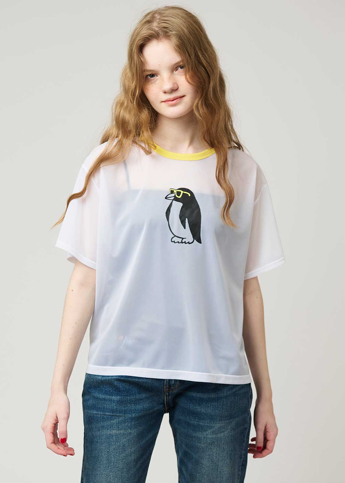 Half Sleeve Sheer Tee (City boy Penguin) - Image 9