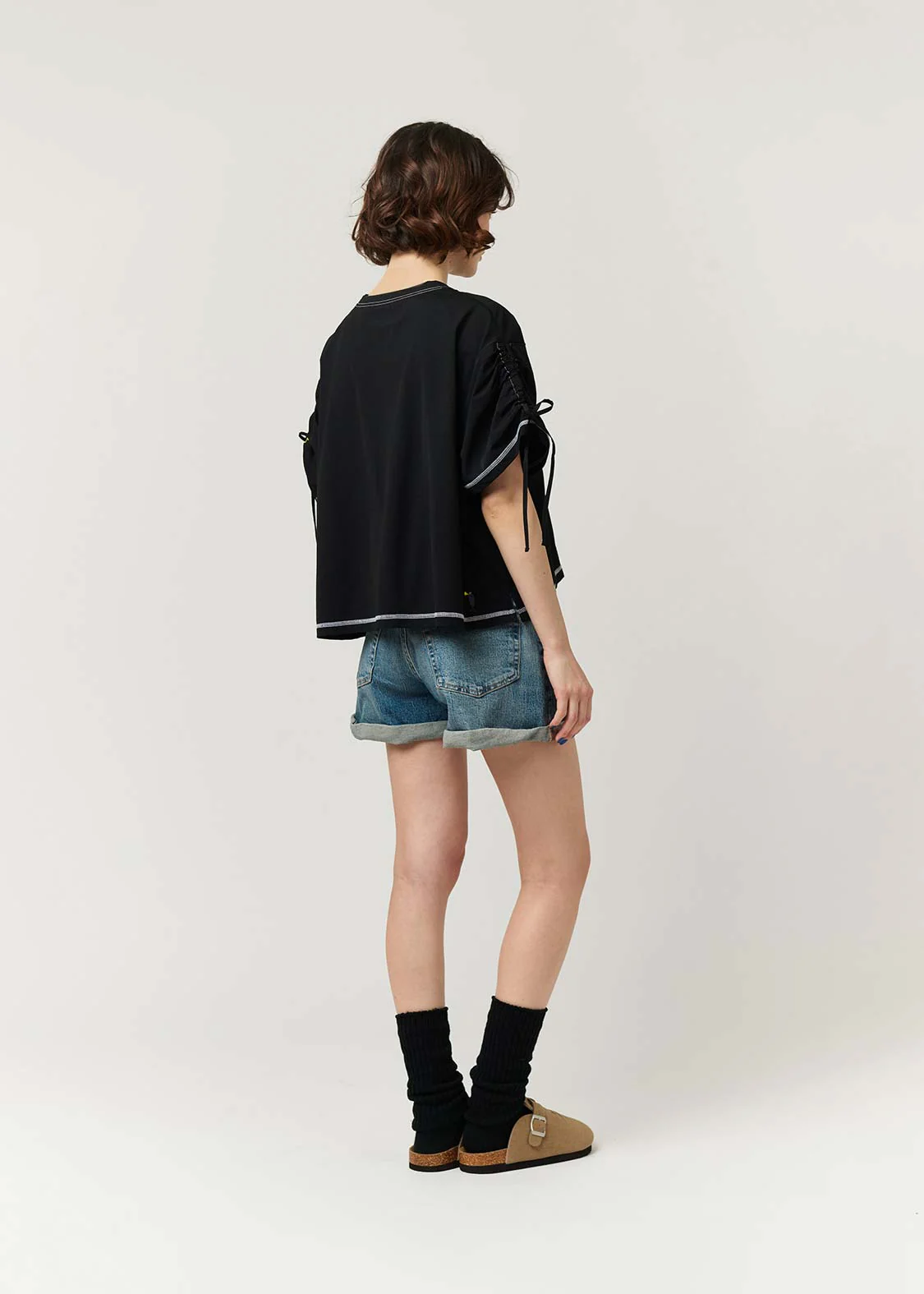 Gather Sleeve Tops (Beautiful Shadow Zoom Neon) - Image 2