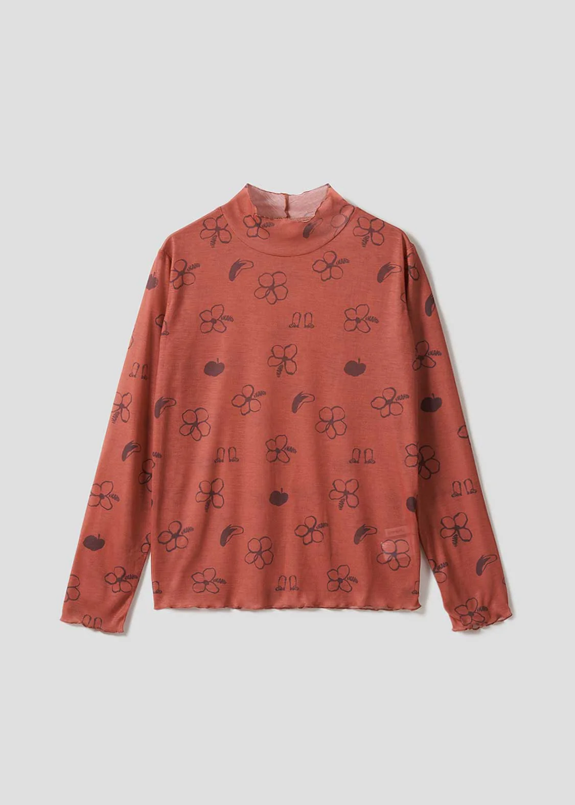 Ikaku | Sheer Mock Neck Top