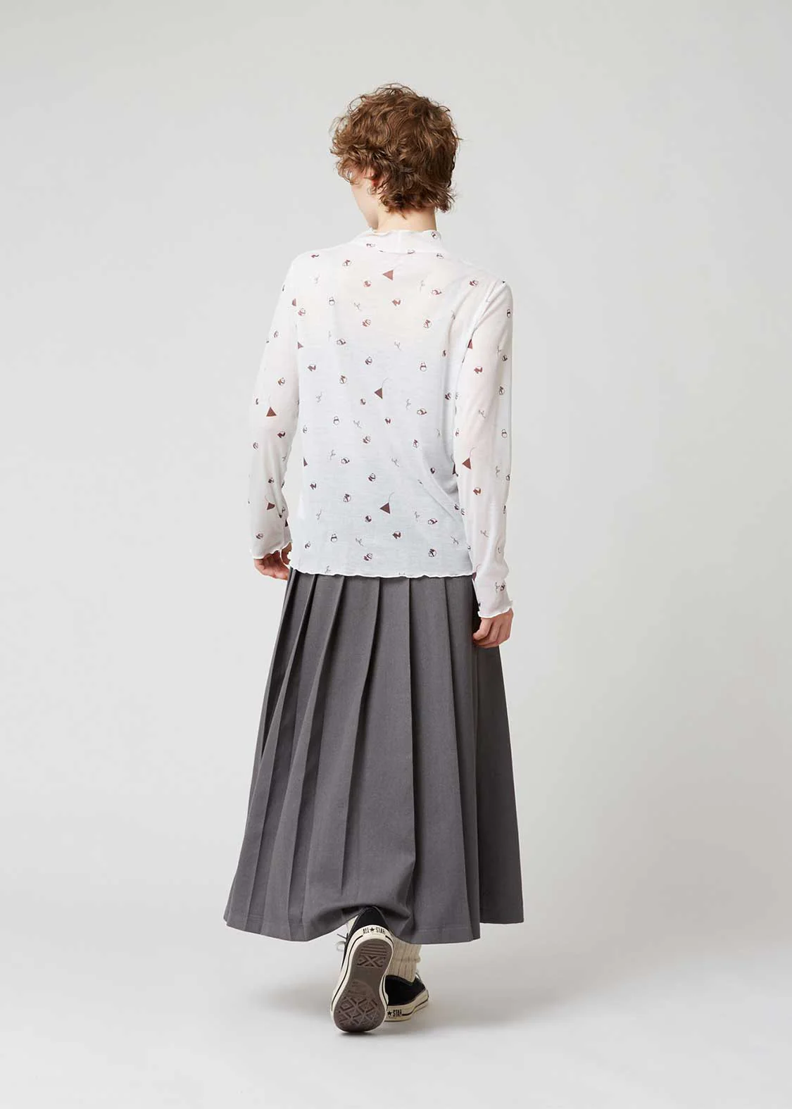 Rolling Pandas Tee | Sheer Mock Neck Top - Image 10