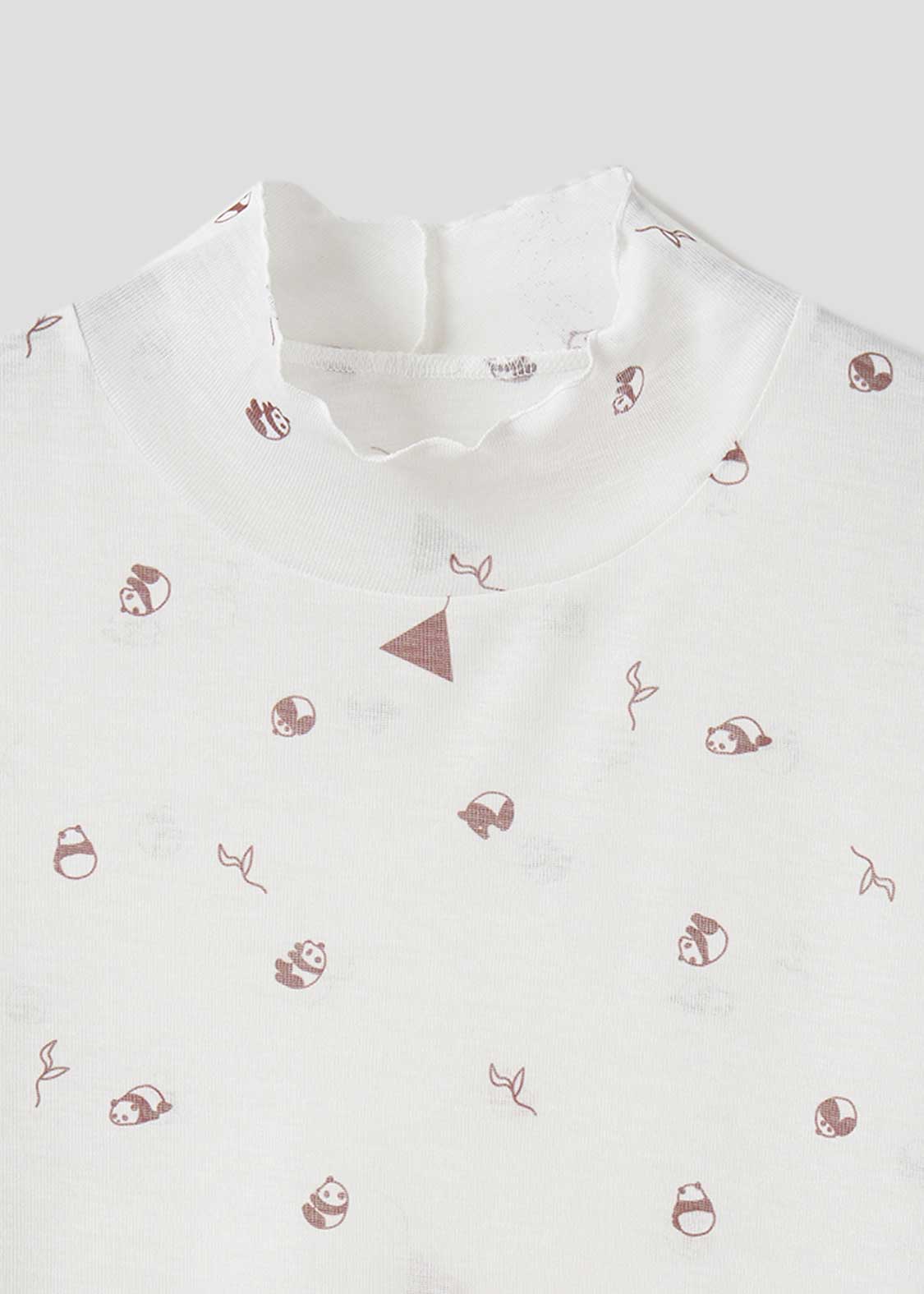 Rolling Pandas Tee | Sheer Mock Neck Top - Image 3