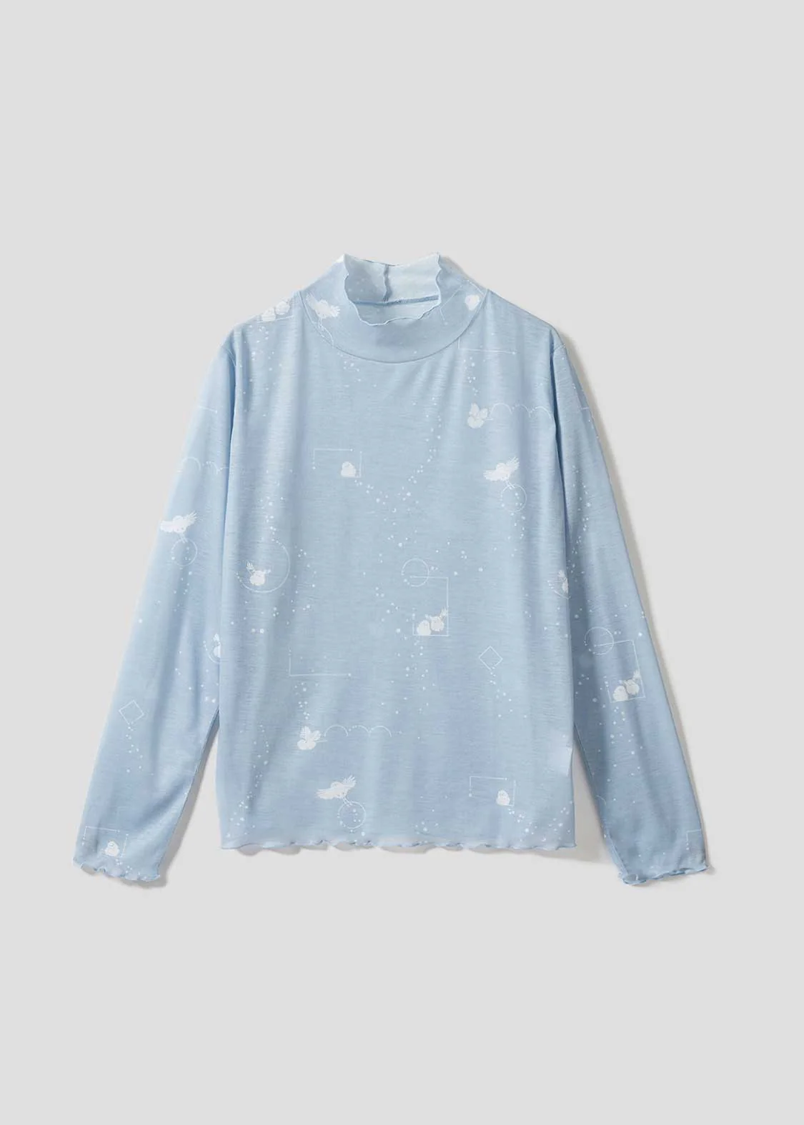 Long-Tailed Tit | Sheer Mock Neck Top