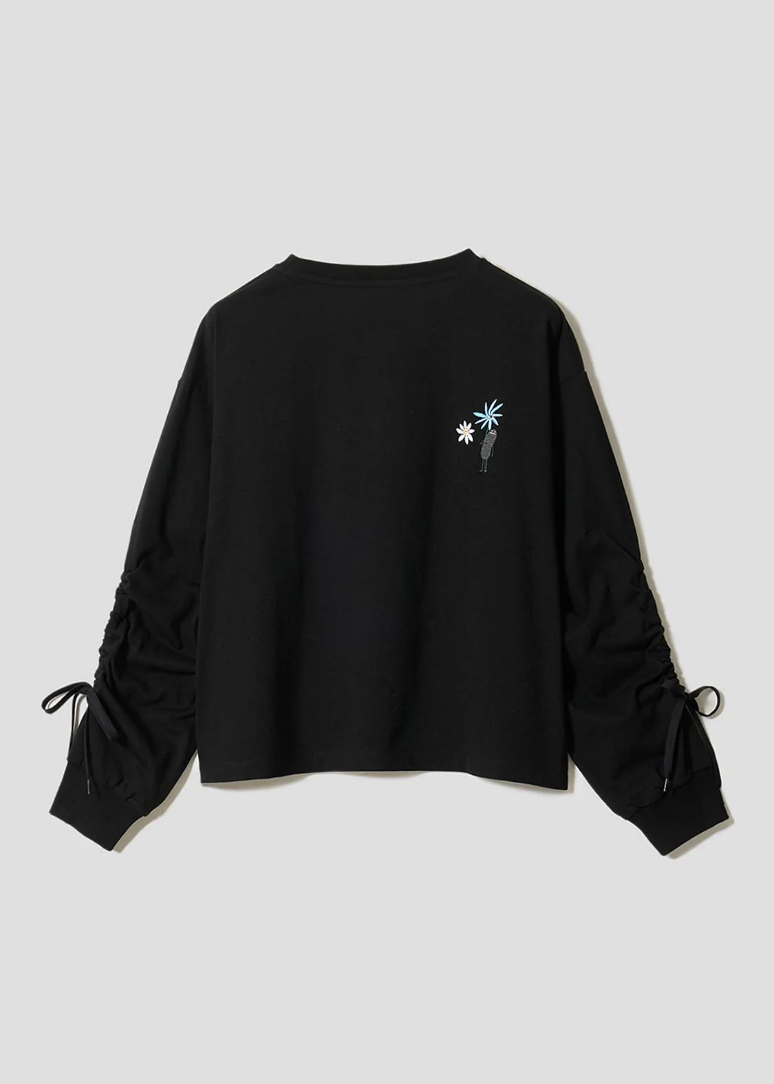 Beautiful Shadow Bloom | Gathered Sleeve Long T-Shirt - Image 2