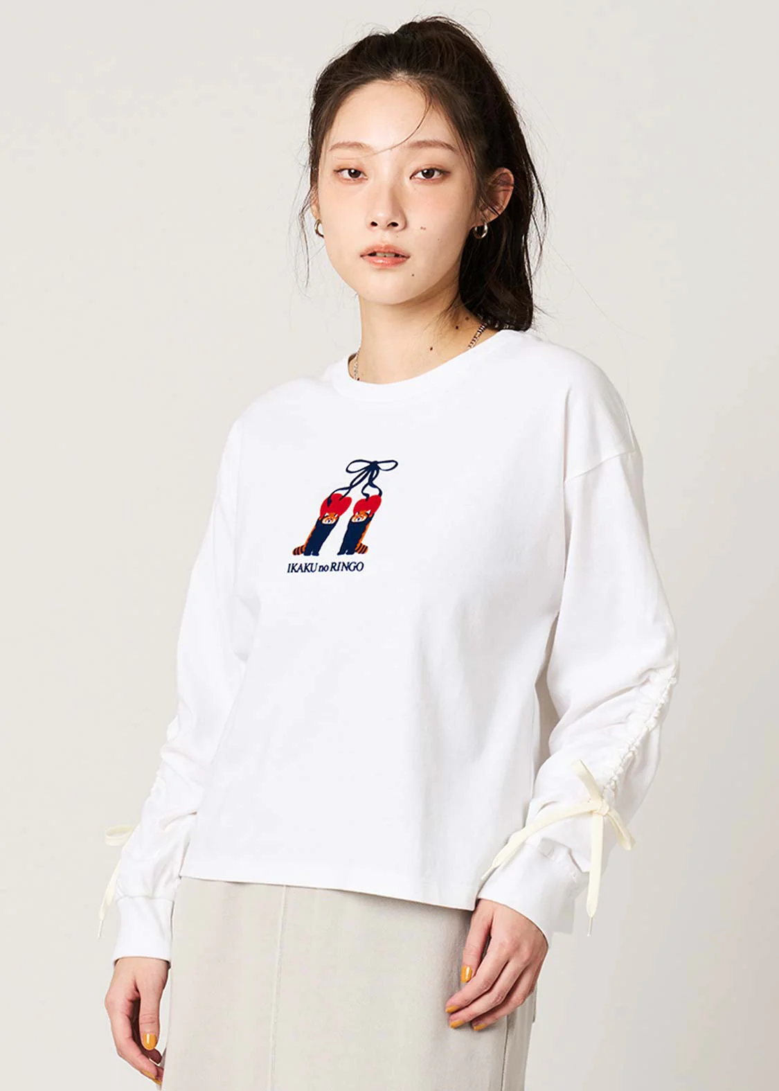Ikaku Noringo | Gathered Sleeve Long Sleeve T-Shirt - Image 9