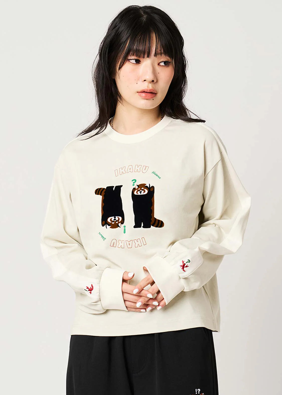 Ikaku Bikkuri Hatena | Striped Long Sleeve T-Shirt - Image 6