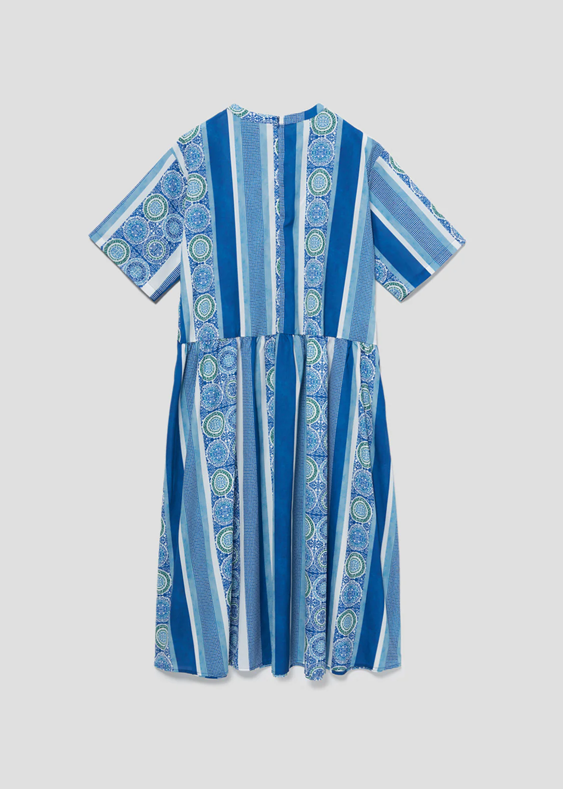 Multi Pattern Short Sleeve Shirt One-Piece (Nostalgic Pottery) - Image 3