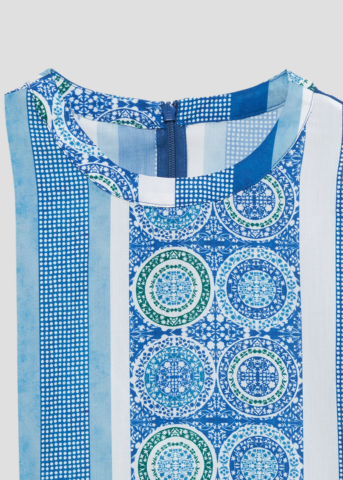 Multi Pattern Short Sleeve Shirt One-Piece (Nostalgic Pottery) - Image 4