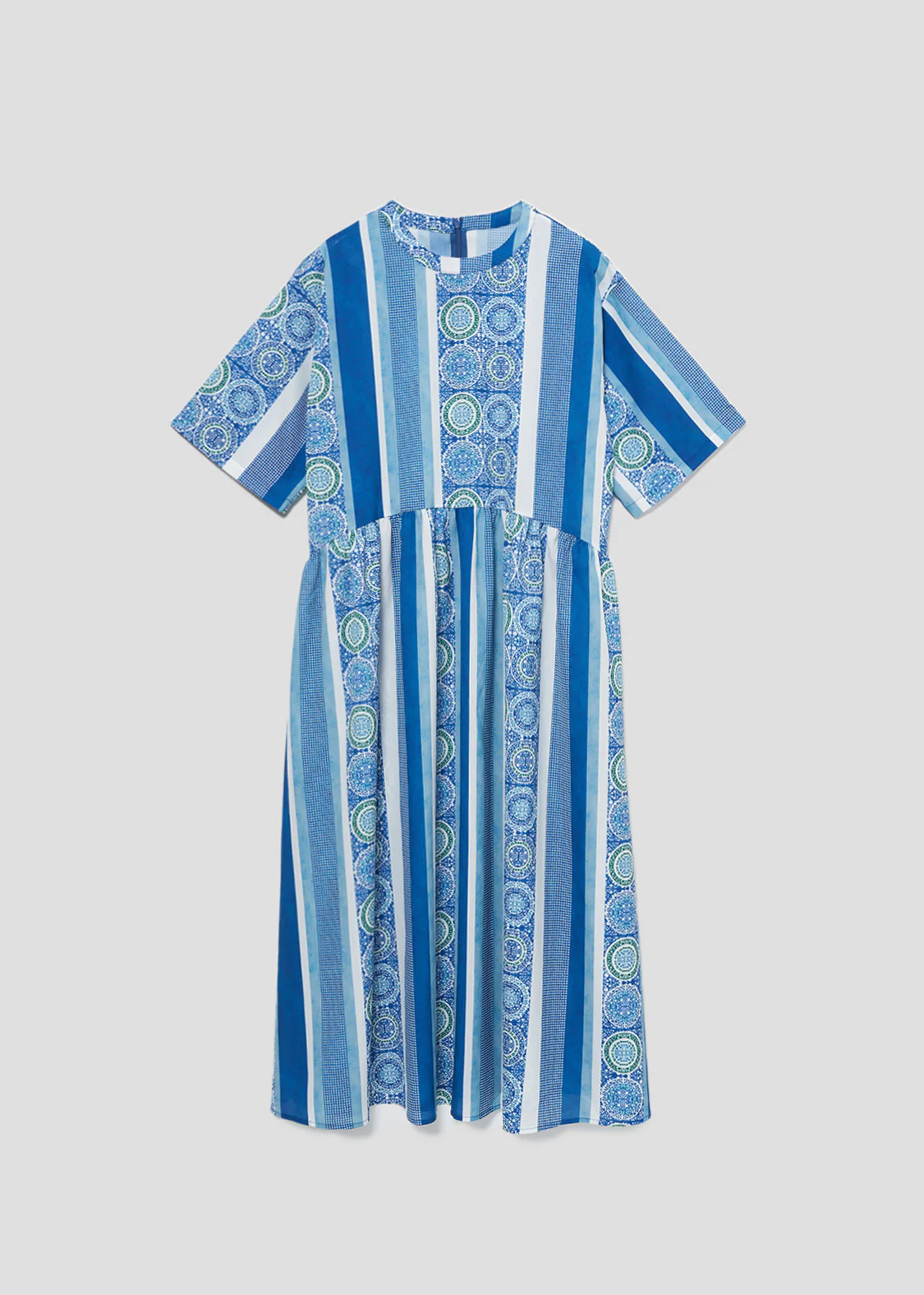 Multi Pattern Short Sleeve Shirt One-Piece (Nostalgic Pottery) - Image 9